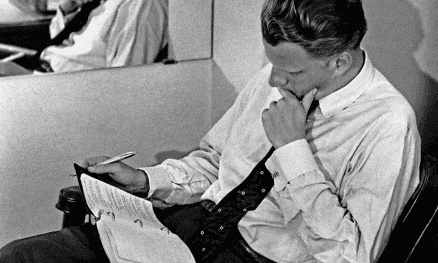 Billy Graham studying